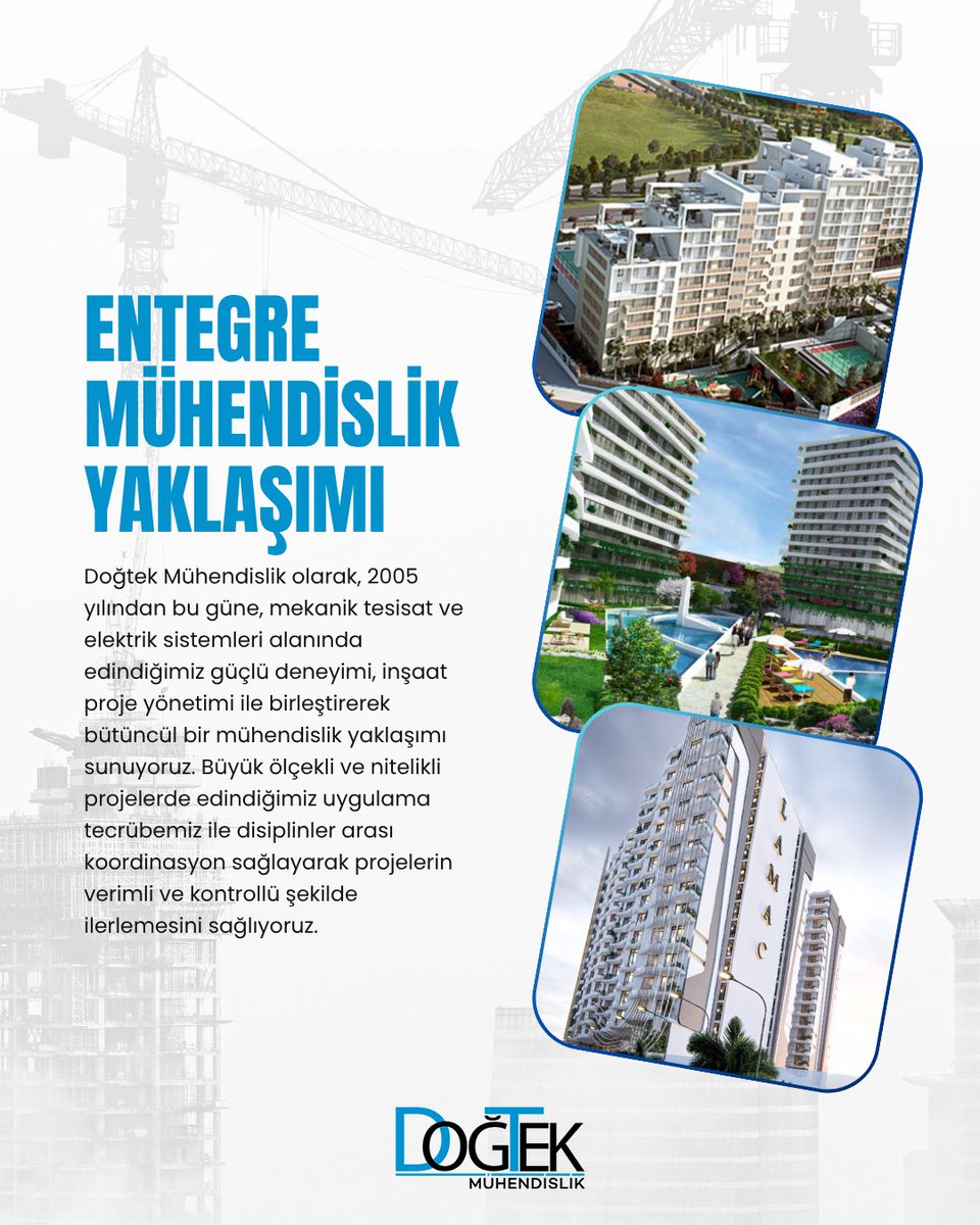 DogtekMuhendis's tweet photo. As Doğtek Engineering, since 2005, we have been offering a holistic engineering approach by combining our extensive experience in mechanical installation and electrical systems with construction project management.

#doğtekengineering #constructionmanagement #constructionprojects https://t.co/9bR2JMCjBn