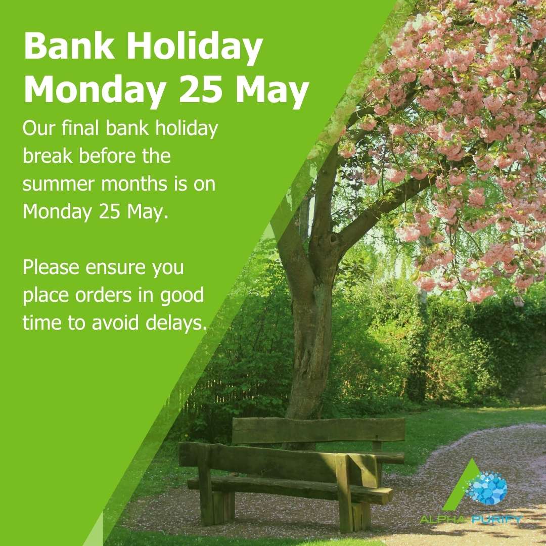 AlphaPurify's tweet photo. As we begin to enjoy more sunshine here in the UK we are heading towards a bank holiday break on Monday 25 May.

Please place orders in good time to avoid delays, and we will be dealing with new enquiries as a matter of priority on Tuesday 26 May.

#MayBankHoliday #OrderEarly https://t.co/EmElcMPVwk