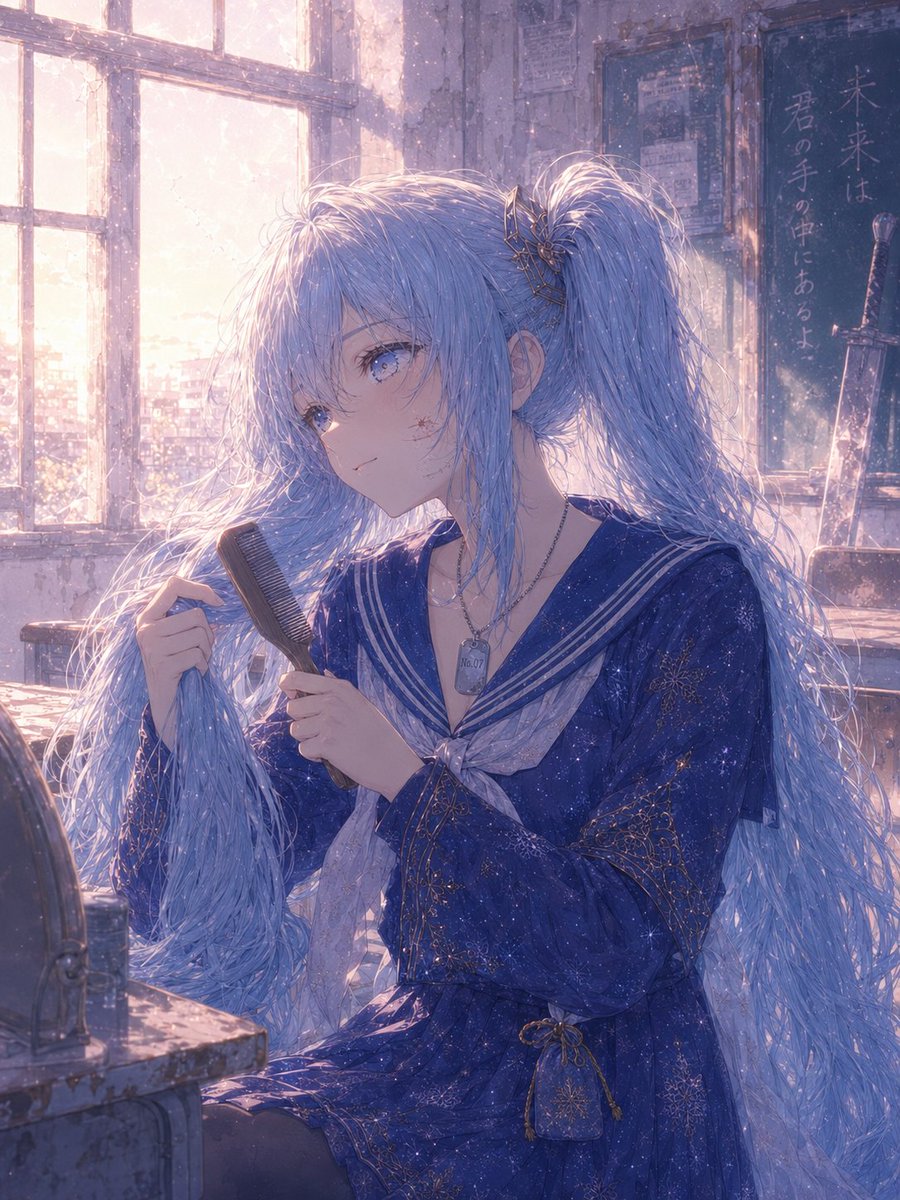 おはようございます。 朝は眩しく、空は遠く。 ——— おはよう、ナナ
