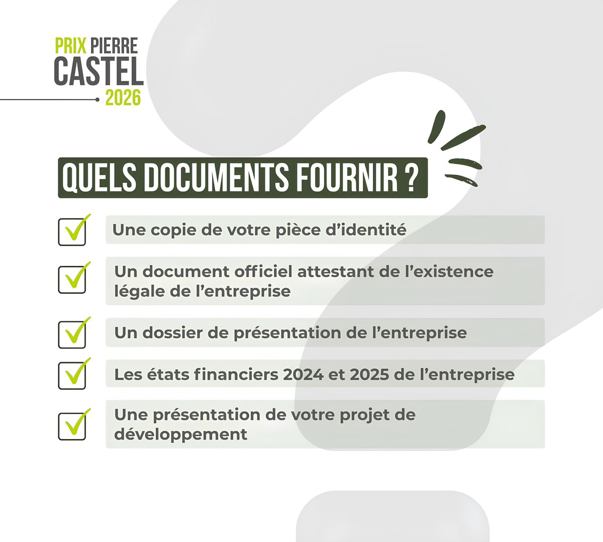AgribusinessTV's tweet photo. Vous souhaitez postuler au Prix Pierre Castel 2026 et vous avez des questions ? La FAQ est là pour vous guider.

En savoir plus ➡️ https://t.co/vIQspl1BLO https://t.co/tg78cRpxvV