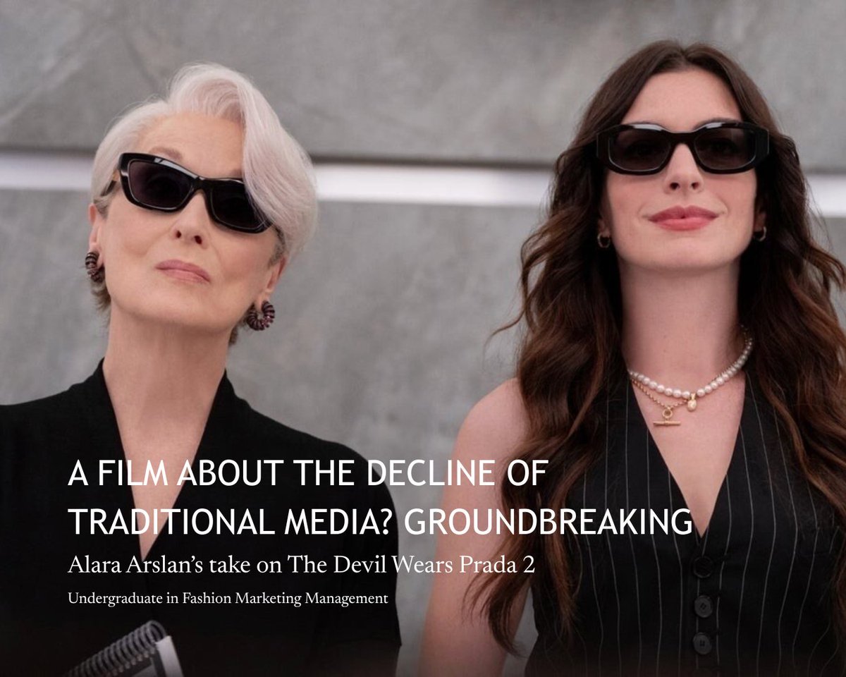 polimoda's tweet photo. The Devil Wears Prada 2 exposes fashion at its most hypocritical but still makes you want to romanticize it. Alara Arslan reviewed it for the Polimoda Journal. 
https://t.co/c1NXImsWx0 https://t.co/dVFV1QI1hn