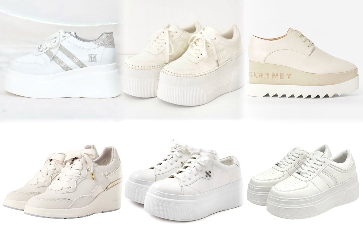 白系厚底スニーカー➰👟🤍個人的にデザインが好きなもので集めてみた