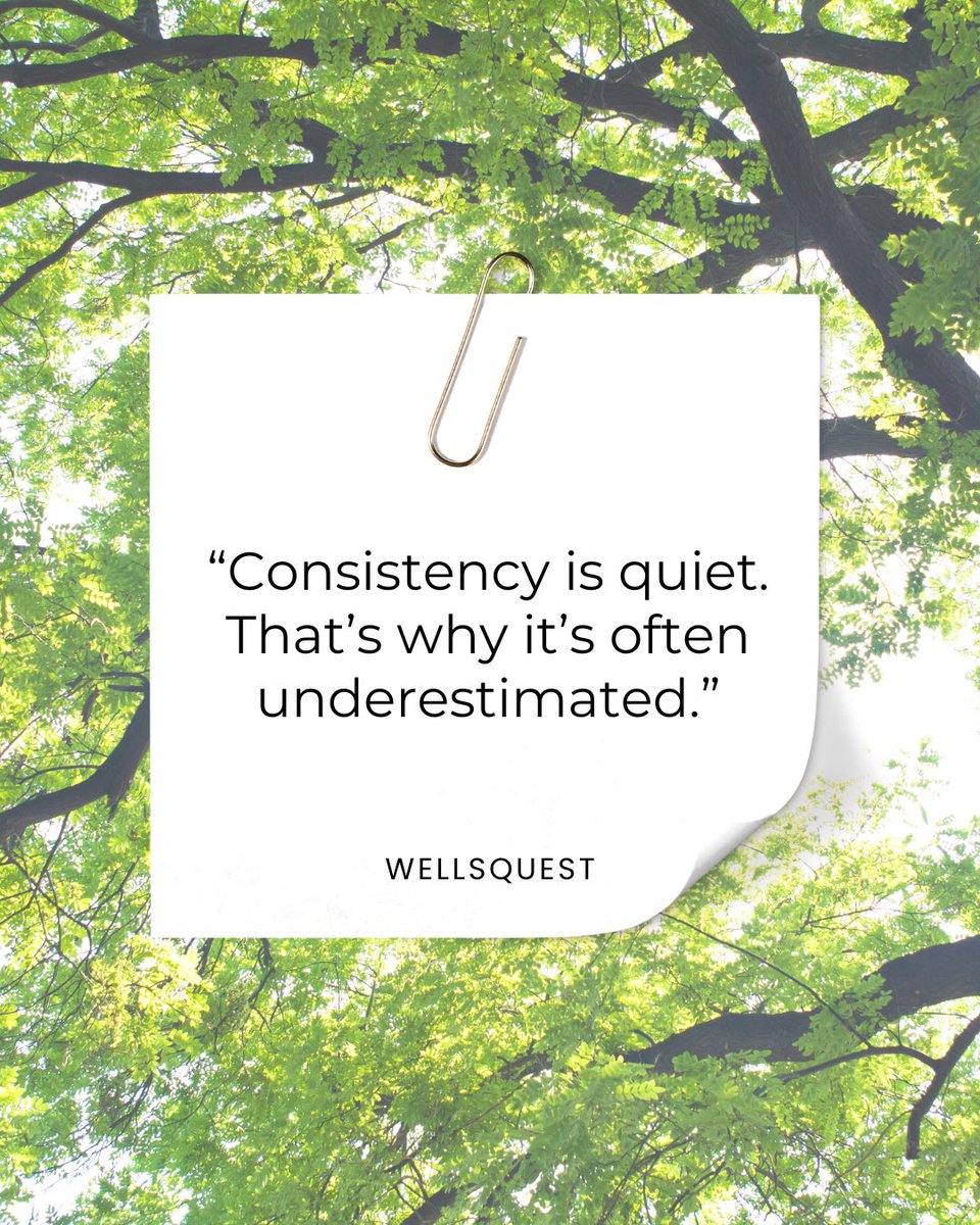WellsQuest's tweet photo. Consistency is quiet. That’s what makes it powerful.
 #Consistency #GrowthMindset #WellsQuest https://t.co/ASFgqg48d2