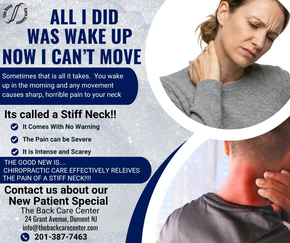 backcarecenter's tweet photo. A stiff neck is more than just annoying  it can impact focus, sleep, workouts, and everyday movement.

At The Back Care Center, we help restore mobility and reduce muscle tension without forceful twisting 

#NeckPain #StiffNeck #Chiropractic #Wellness #PainRelief https://t.co/ufB96OMFIL