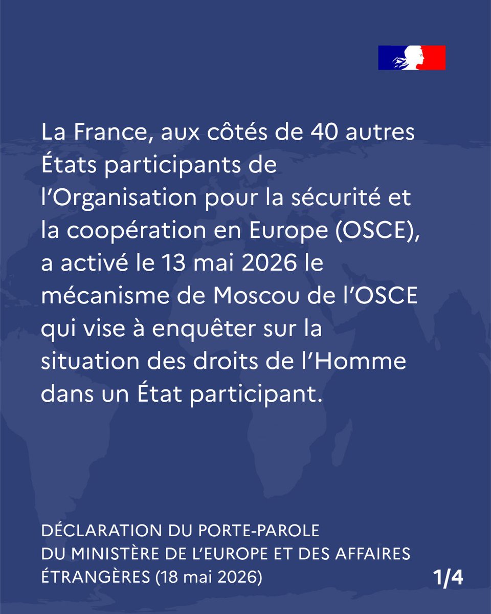PorteParoleMEAE's tweet photo. #Ukraine
Activation du mécanisme de Moscou de l'OSCE à la suite d'enlèvements d'enfants ukrainiens https://t.co/fmPauFzfNy