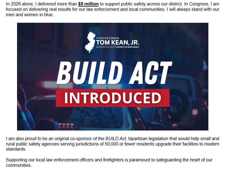 Fritschner's tweet photo. Tom Kean's office still sending out constituent newsletters like the guy hasn't vanished off the face of the earth https://t.co/svyan4UmPA