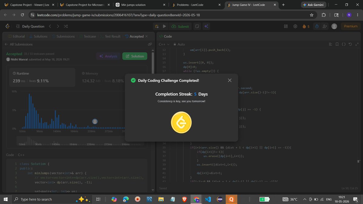 MoonPie504's tweet photo. Consistency is the key
#leetcode #potd #dailyQuestion #Graph #Dijkstra https://t.co/vrwFVhTyCH