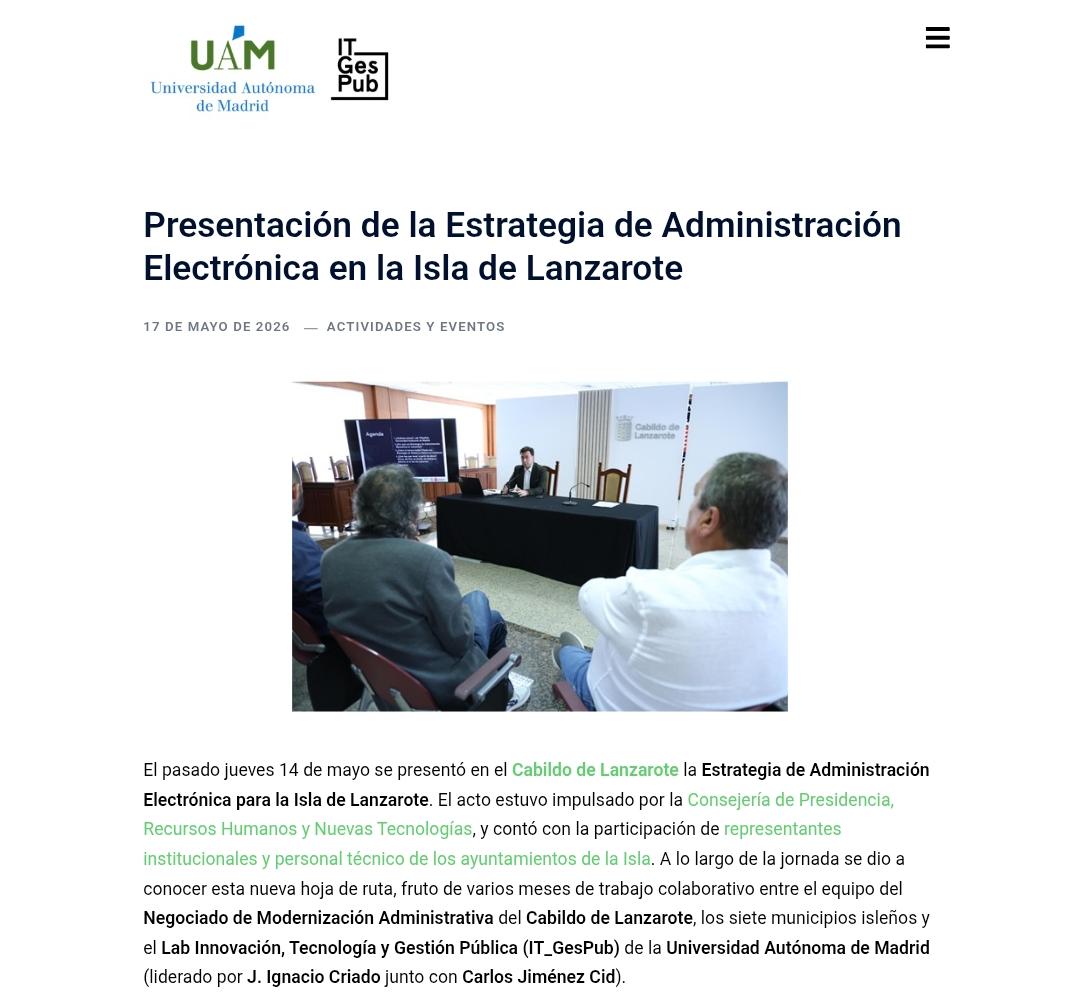 IT_GesPub's tweet photo. 🚀 Presentada en el Cabildo de Lanzarote la Estrategia de #AdministraciónElectrónica para la Isla de #Lanzarote: una hoja de ruta con 56 proyectos para impulsar administraciones más digitales, accesibles e innovadoras. 🤝🌍

👉 Más información: https://t.co/o5DXSZttVu https://t.co/p4g1jpZmAg