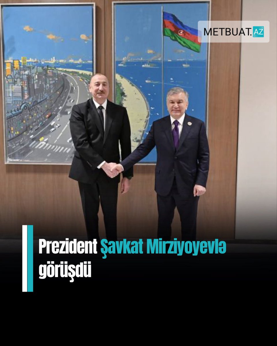 metbuat's tweet photo. 🇦🇿🇺🇿 İlham Əliyev Özbəkistan Prezidenti Şavkat Mirziyoyevlə görüşüb https://t.co/rDyc4tK4Ky