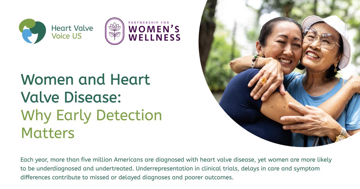 HeartValveUS's tweet photo. DYK? Because awareness is lower and symptoms are easier to dismiss as stress or aging, valve disease often progresses unnoticed – making early detection more critical. 

This #WomensHealthMonth, learn more from HVV-US and PWW's co-branded resource: https://t.co/92txGNAFdu https://t.co/erDOMiqWti