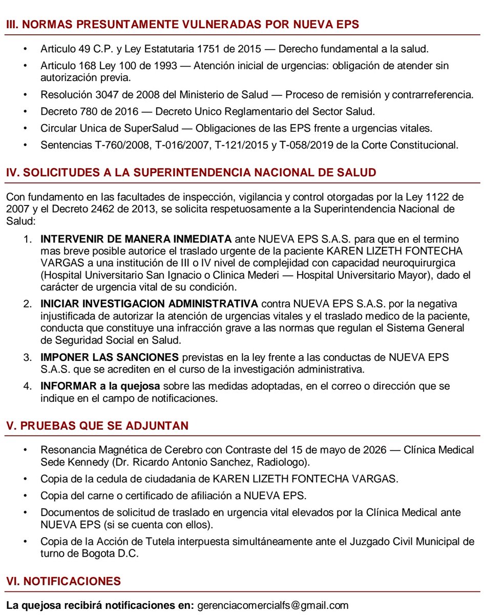 PaulSalas2007's tweet photo. Srs @GA_Jaramillo @MinSaludCol @petrogustavo @Supersalud @NuevaEPS_ @HOLLMANMORRIS
@RTVCnoticias
La vida de KAREN LIZETH FONTECHA VARGAS C.C.: 1.027.525.041 20años
Está en peligro necesita intervención de extrema urgencia
Se encuentra en UCI en @Clinica_Medical desde el viernes https://t.co/5jL46kM8Pk