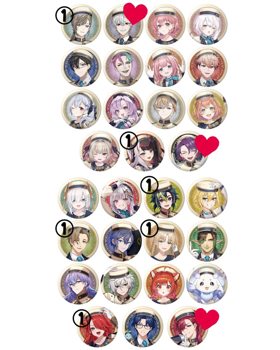brr_hluv's tweet photo. 郵送交換 にじさんじ 缶バッジビスケット 2

【 譲 】
01 叶、14 夜見れな
03 伊波ライ、05 オリバーエバンス
07 シスタークレア、13 レインパターソン

【 求 】
15 ローレン・イロアス＞02 葛葉＞15 渡会雲雀

弹違い可能◎
検索からもお気軽にお声掛け下さい😊
🎲 ♦︎☕ 🔫 🎩🐤 💡 🍵 🗝💸 🔔 ❤️‍🔥 https://t.co/vqTIe8avux