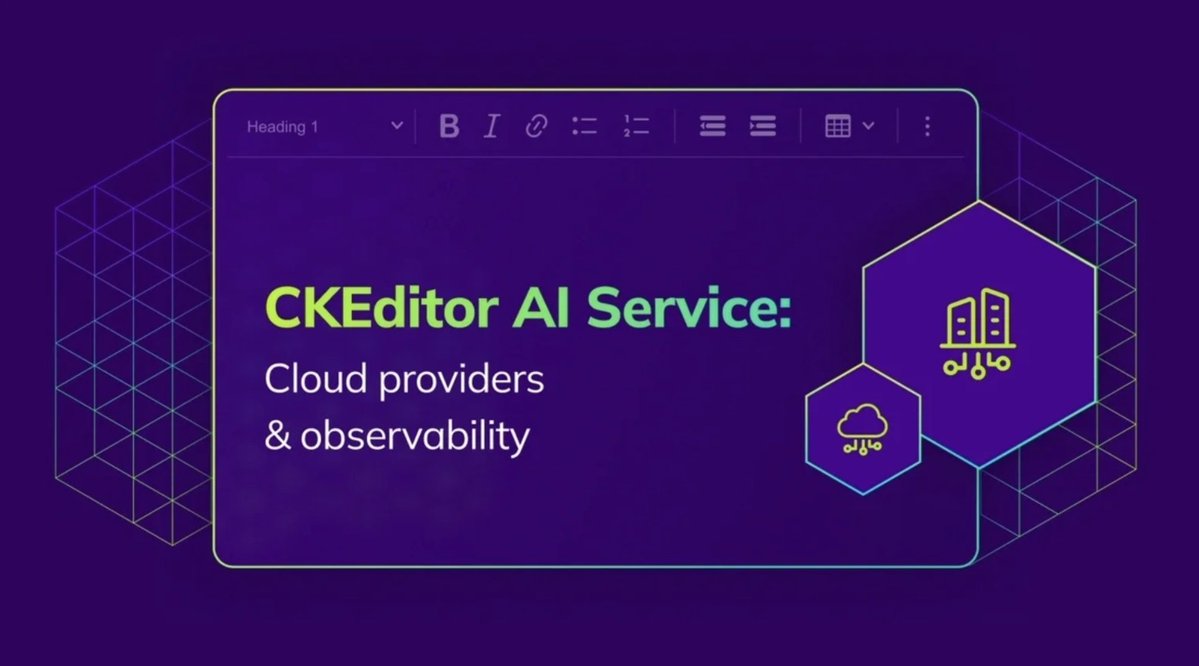ckeditor's tweet photo. AI inside a rich text editor is only as good as the integration layer underneath it.
Latest CKEditor AI Service updates went straight to that layer.

🟣 Native on-prem support for Azure, Bedrock, Vertex AI
🟣 OpenTelemetry observability
🟣 LLM circuit breaker

Read the full release: https://t.co/gp4wvg0UVP