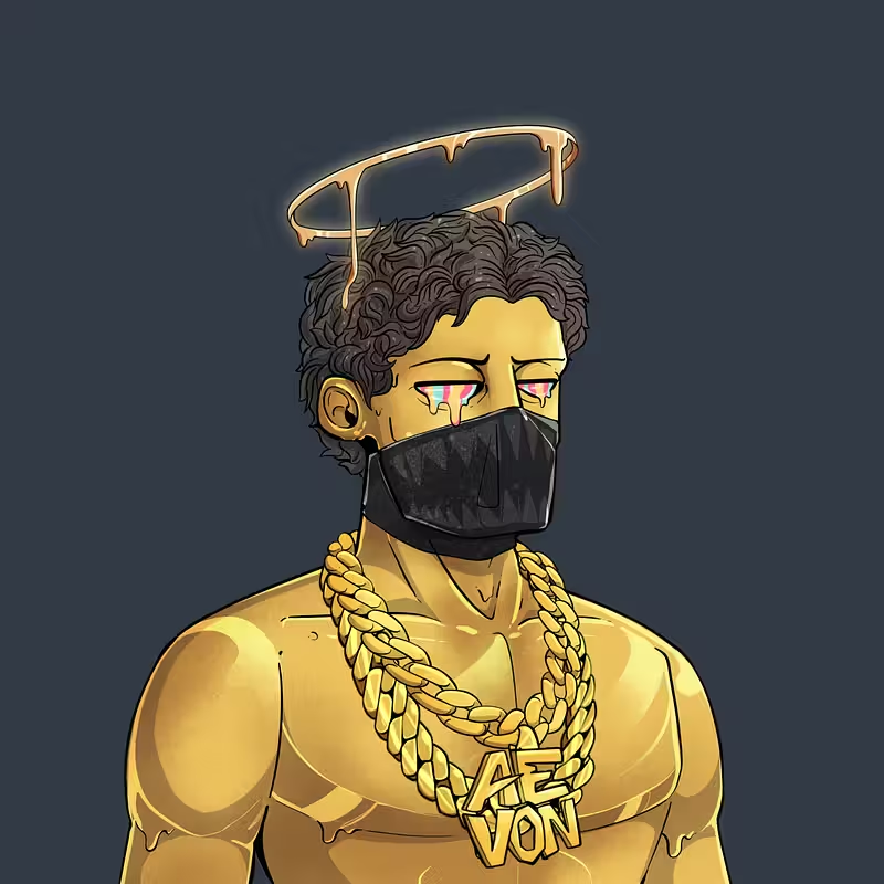 AevonNFT's tweet photo. gold skin + gold halo… this rank 193 Aevon is a straight banger ! 🪙

want to win it?
just like, RT, and tag your friends 
24 hrs only.