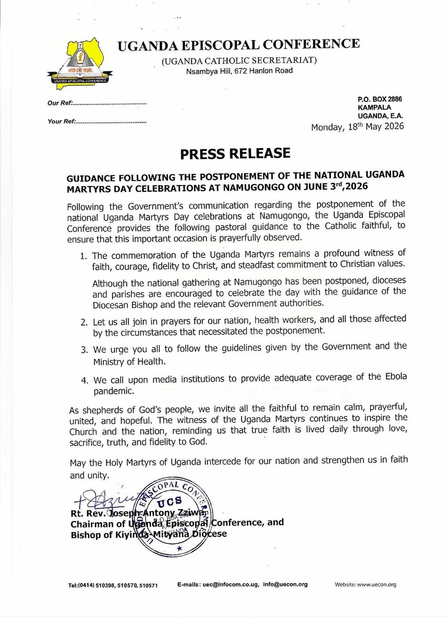 Uganda Episcopal Conference tweet media