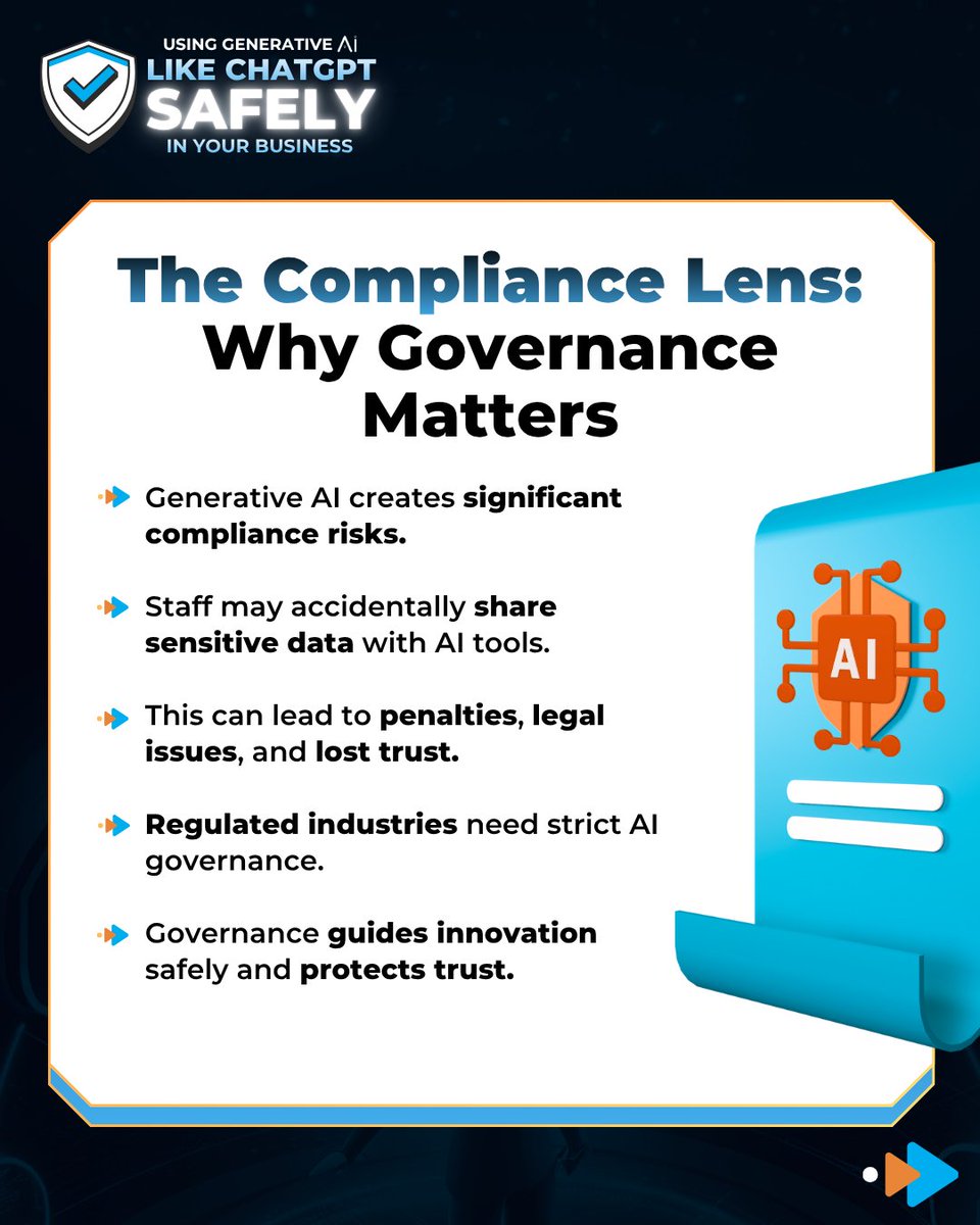 citysource_'s tweet photo. AI tools offer great potential but require strategic oversight to protect your data privacy. Learn the essential steps to ensure your team uses platforms like ChatGPT safely. CitySource Solutions helps you innovate without the risk. https://t.co/FB0dNwTQwG