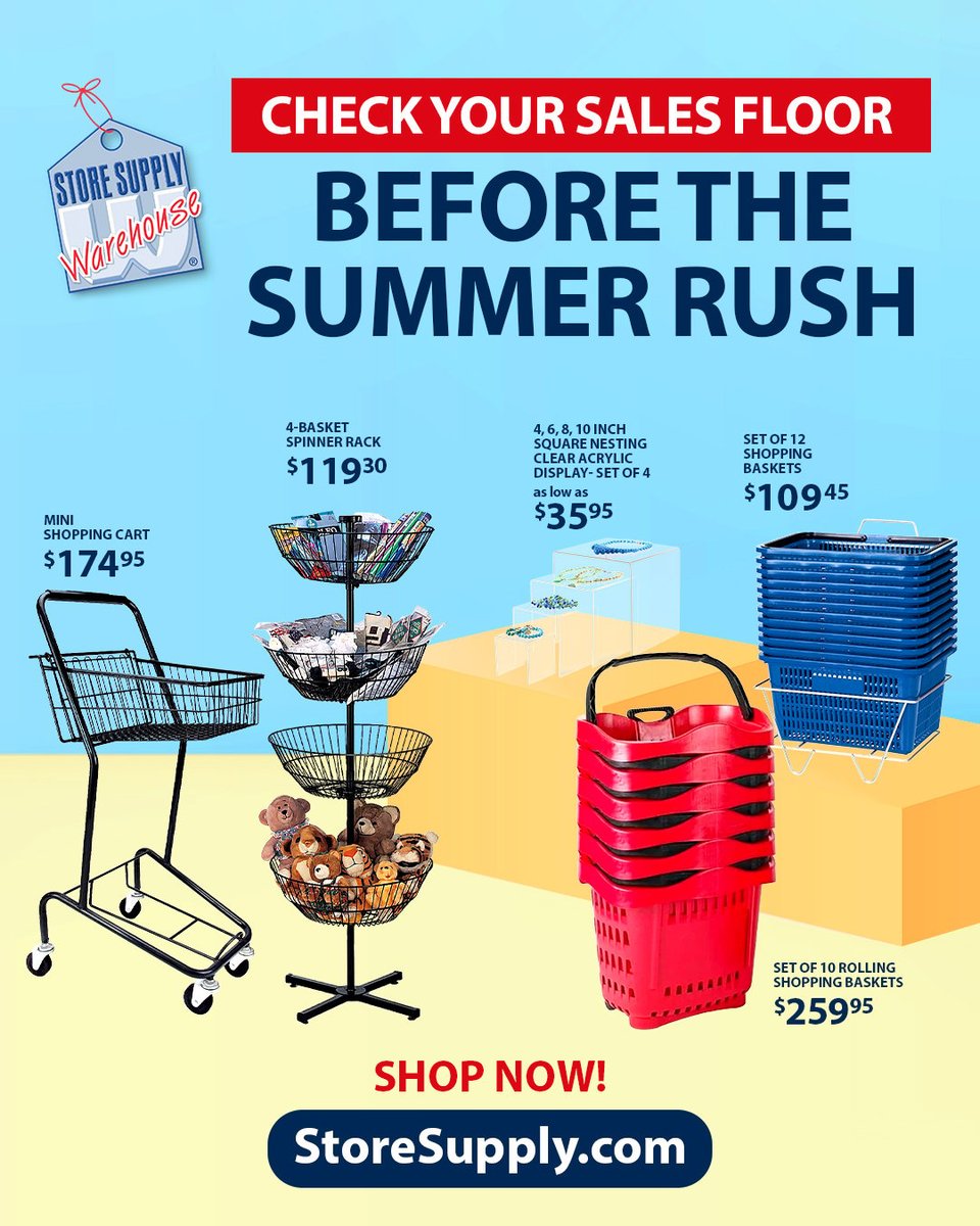 StoreSupply's tweet photo. Stay stocked, stay ready. Replace damaged hangers and baskets in bulk with SSW and keep your store organized. https://t.co/AVuSC9eNEU