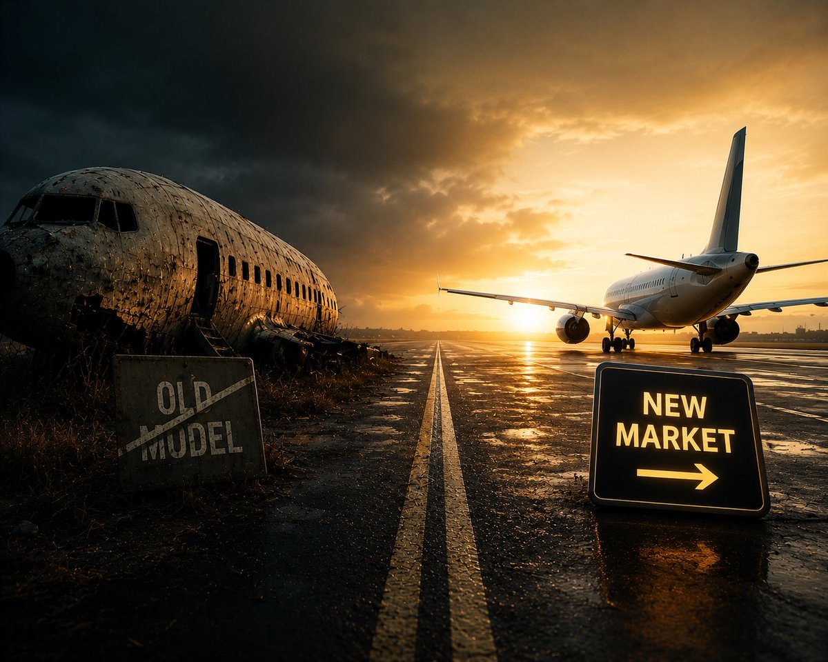 yoramkraus's tweet photo. Every industry eventually faces the same moment:

The moment the market becomes smarter than the system controlling it.

That moment is happening now in aviation.

Passengers move faster than airlines.
Data moves faster than pricing.
Behavior moves faster than infrastructure.

“The future of aviation won’t belong to airlines with the biggest fleets. It will belong to the platforms that control liquidity.”

And once liquidity exists…

The old model looks prehistoric.