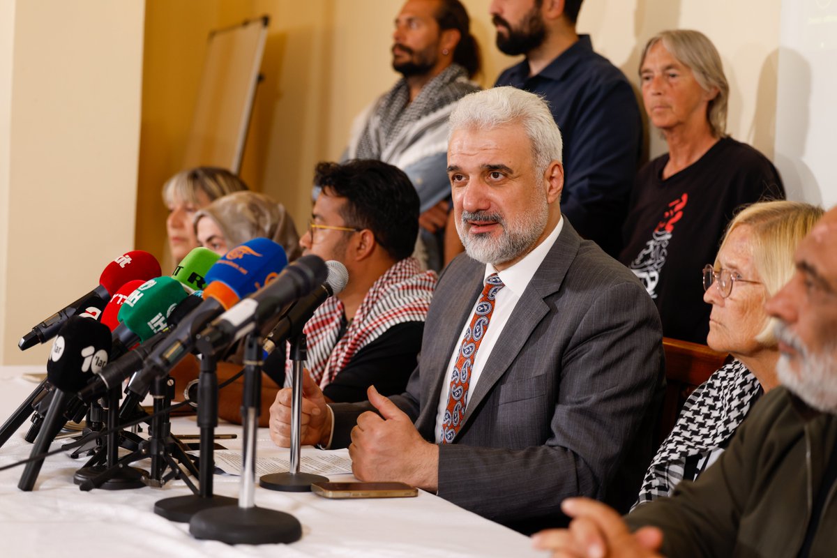 ihhinsaniyardim's tweet photo. Global Sumud Filosu’na yönelik müdahaleye ve İsrail’in İHH’yı hedef alan tehditlerine karşı basın açıklamamızı gerçekleştirdik. https://t.co/AvENxoawsb