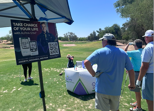 AlphaStim's tweet photo. Proud to have been part of the 2026 100 Club Heroes Classic Golf Tournament in AZ. Alpha-Stim is proud to support and honor first responders and their contributions to their communities. Thanks for a wonderful day and the opportunity to help celebrate local first responders! https://t.co/YBjKhXkXsI