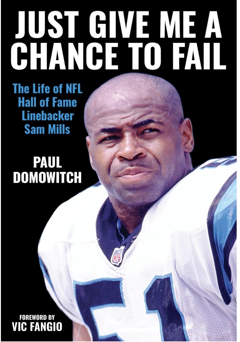 ZBerm's tweet photo. I enjoyed reading @pdomo's new book on Sam Mills: "Just Give Me a Chance to Fail." (out July 2026)

...Learned so much about Mills and his legacy.

(And it was an outstanding foreword by Vic Fangio. The coach can also write...) https://t.co/iU2xCCVEP3
