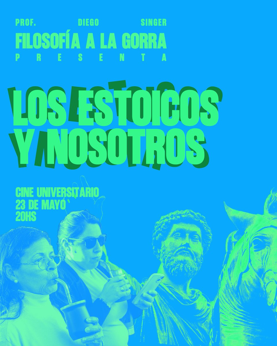 TallerFilosofia's tweet photo. Filosofía a la gorra en Montevideo.

Viernes 22/5 a las 20hs en Minerva Libros: "Heráclito el oscuro".

Sábado 23/5 a las 20hs en Cine Universitario: "Los estoicos y nosotros". https://t.co/n9nlMuq9bX