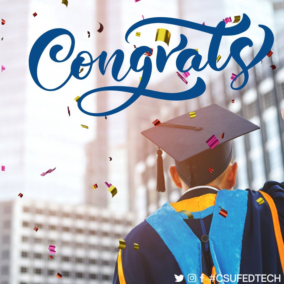 CSUF_EdTech's tweet photo. 🎓 Happy Graduation to all of our graduating #EdTechTitans! We can't wait to celebrate with you tonight. 🎉#csufedtech #csufalumni #edtechulumni #celebrate https://t.co/7gNHcQssY8