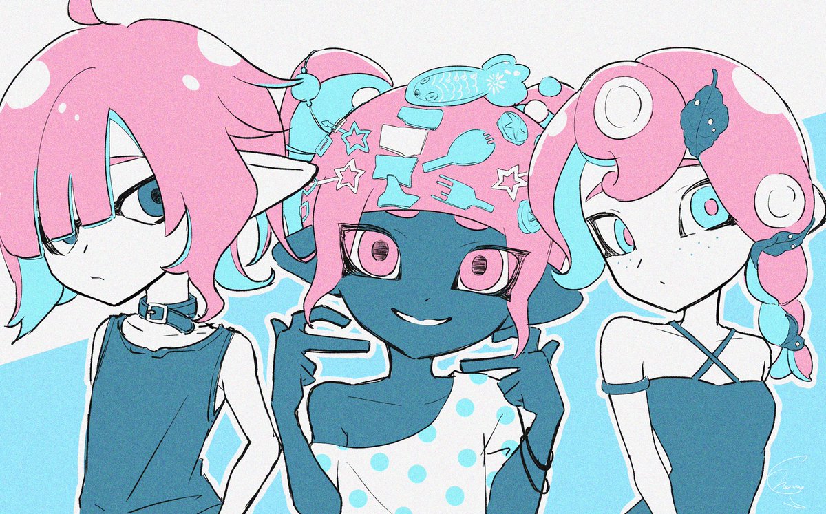 meru_merume603's tweet photo. Splatoon Raiders🩵🩷 https://t.co/PidJT8eWCe