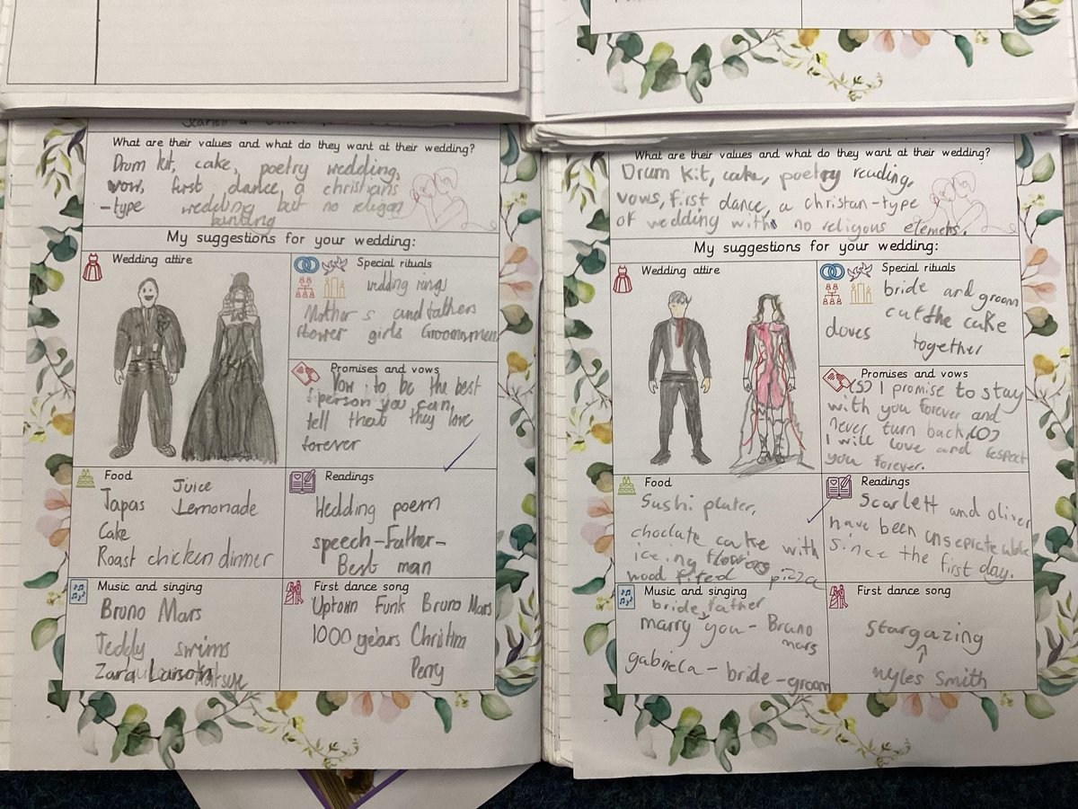 Class4Tsp's tweet photo. We have been learning about humanist weddings and how they differ from religious ceremonies.
Our wedding planners thought hard about the rituals, vows, food and music. We managed to create something wonderful and moving that was personal to the bride and groom. https://t.co/XITdOcP9q0