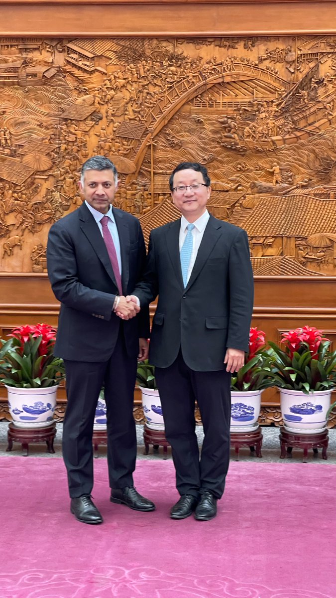 Ambassador @VDoraiswami held an introductory meeting with Mr. Liu ...