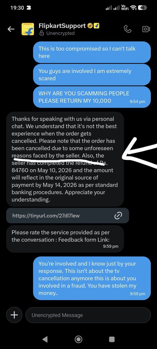 augustmclaren's tweet photo. @flipkartsupport @_Kalyan_K @danbartlett6 looknat this contradiction!!! This is how they are operating... It's a whole syndicate. The flipkart employee added the money from my card to his Swiggy account... Police have traced their account... Would you please GET INVOLVED KALYAN. https://t.co/TVqc5oYF3K