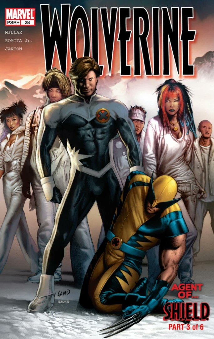 AustinGorton's tweet photo. 139 - Wolverine (vol. 3) #28 - 5/18/2005
Remember when Northstar was killed in three different comics in the same month? This is the aftermath of one of those.
Cover by Greg Land. Interiors by Mark Millar & John Romita Jr.
#XmenADay #XMen #XFactor40 #WolverineV3 #Northstar https://t.co/WjoIXYrNuc
