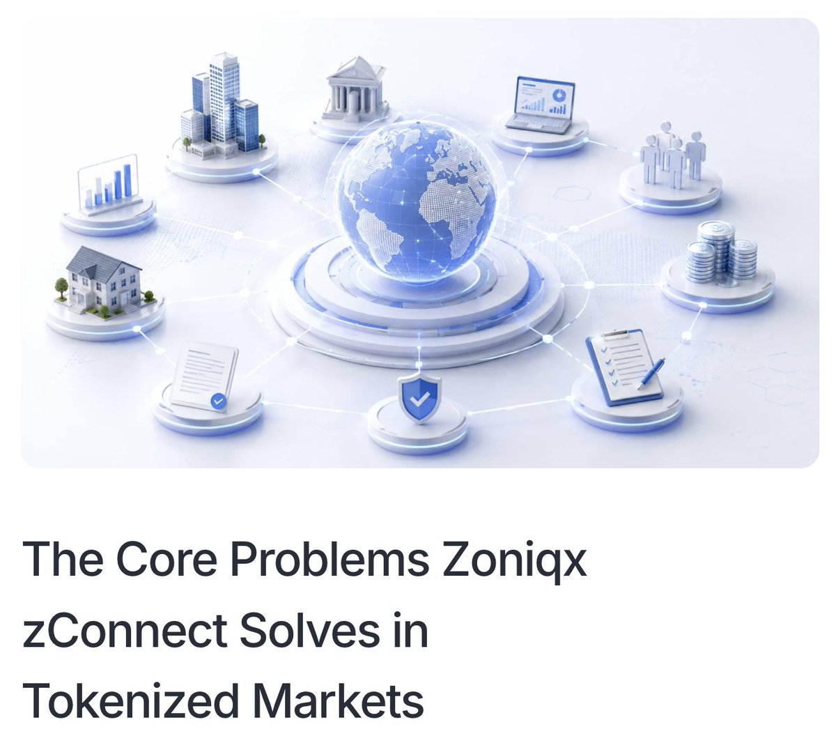 zoniqxinc's tweet photo. We unpacked the core infrastructure problems @zoniqxinc #zConnect is designed to solve across institutional tokenized markets and digital asset ecosystems.
From fragmented distribution and disconnected onboarding to compliance complexity and operational inefficiencies, the article explores why tokenization needs more than issuance infrastructure to scale institutionally.
Because the next phase of tokenization will be defined by connected ecosystems, not isolated assets.
Full article 👉 https://t.co/gV22HN6H0I
___________
👉 Learn more about Zoniqx at https://t.co/5O4bGybqW7
👉 For any partnership or sales inquiries, contact the Zoniqx team here: https://t.co/3gf8H3IYvw
👉 Stay updated with all Zoniqx news by following us on Telegram: https://t.co/SQDd8mLwsu
Disclaimer: *Subject to and in compliance with applicable jurisdictional regulations*