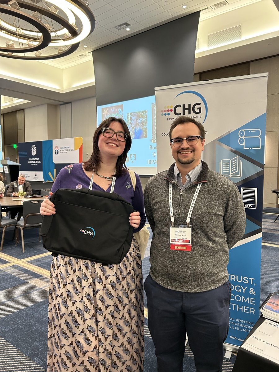 CHGbooks's tweet photo. Congratulations to our PubU raffle winner, Olivia Germino! 🎉

It was great connecting with so many passionate publishing professionals during this year’s IBPA Publishing University. Thank you to everyone who stopped by the Color House Graphics booth! https://t.co/pnroGnhiS6