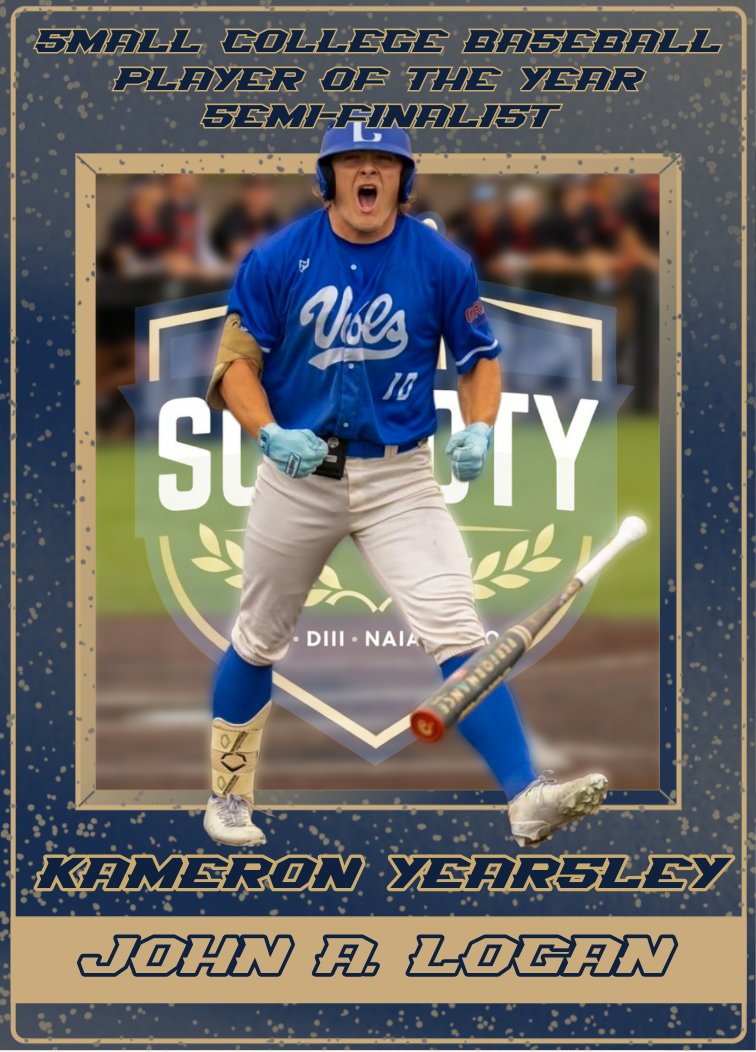 SCBPOTY's tweet photo. Kameron Yearsley - John A. Logan

.464/.587/1.139 16 2B, 2 3B, 37 HR, 221 TB, 99 RBI https://t.co/jWhoQiolp1