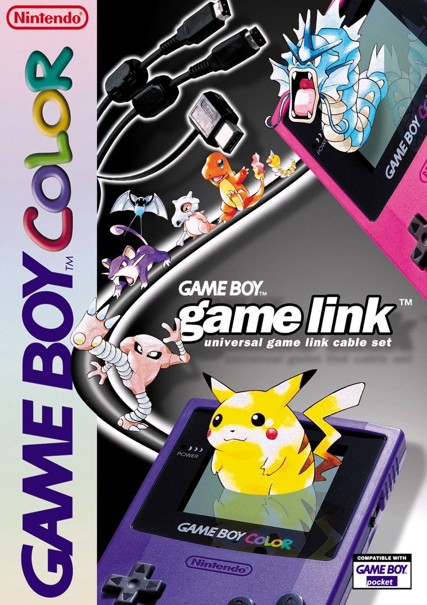 Y2K_DOTCOM's tweet photo. Game Boy Color Universal Game Link Cable Set Box Art (1999) https://t.co/myti2wSCkj