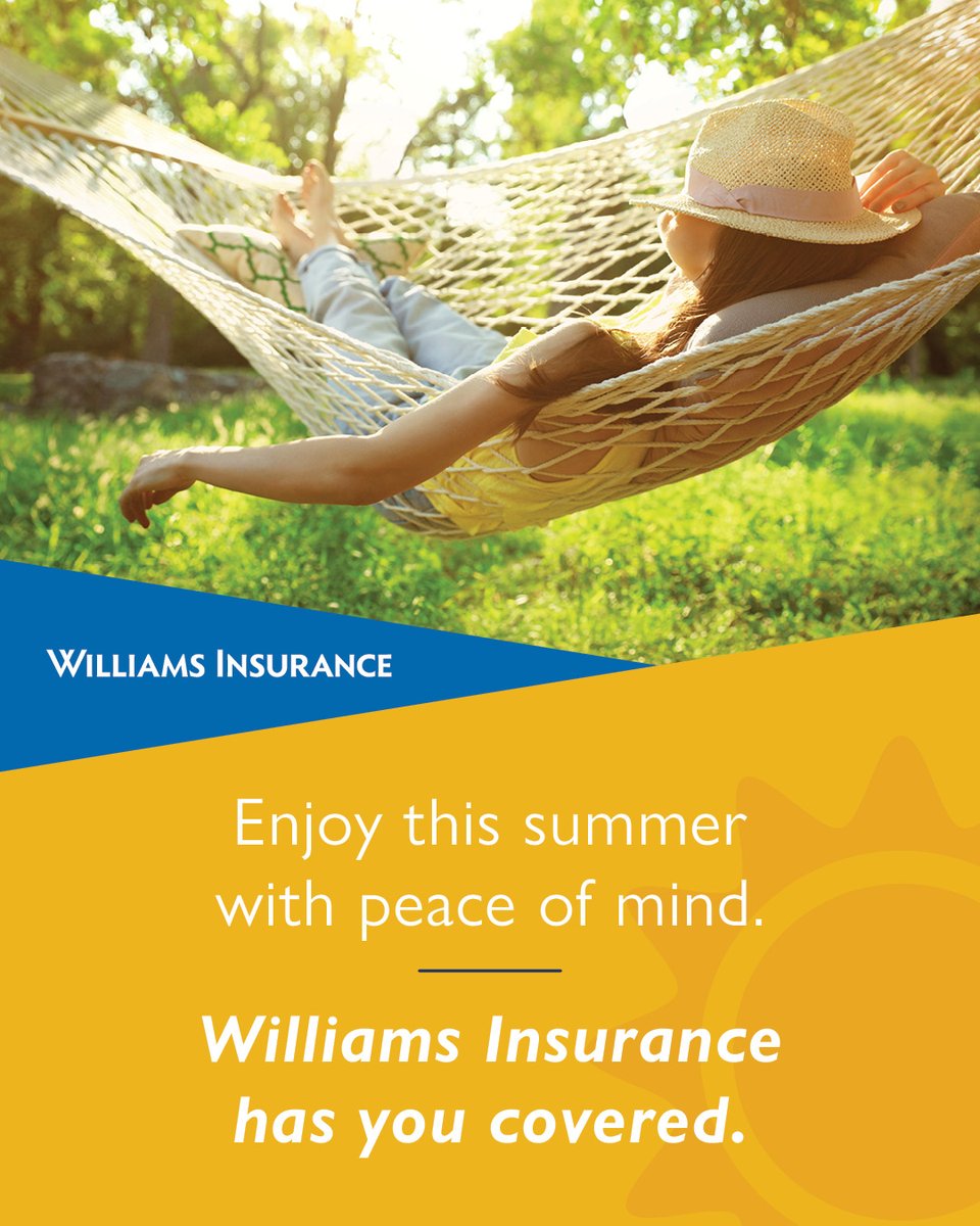 Williams_Ins's tweet photo. From Auto Coverage on long drives to liability protection at backyard gatherings, Williams Insurance can help make sure you're fully covered. Contact our team today for peace of mind all summer long. https://t.co/JRyU3Ce4zD https://t.co/xFN0TKM8z5