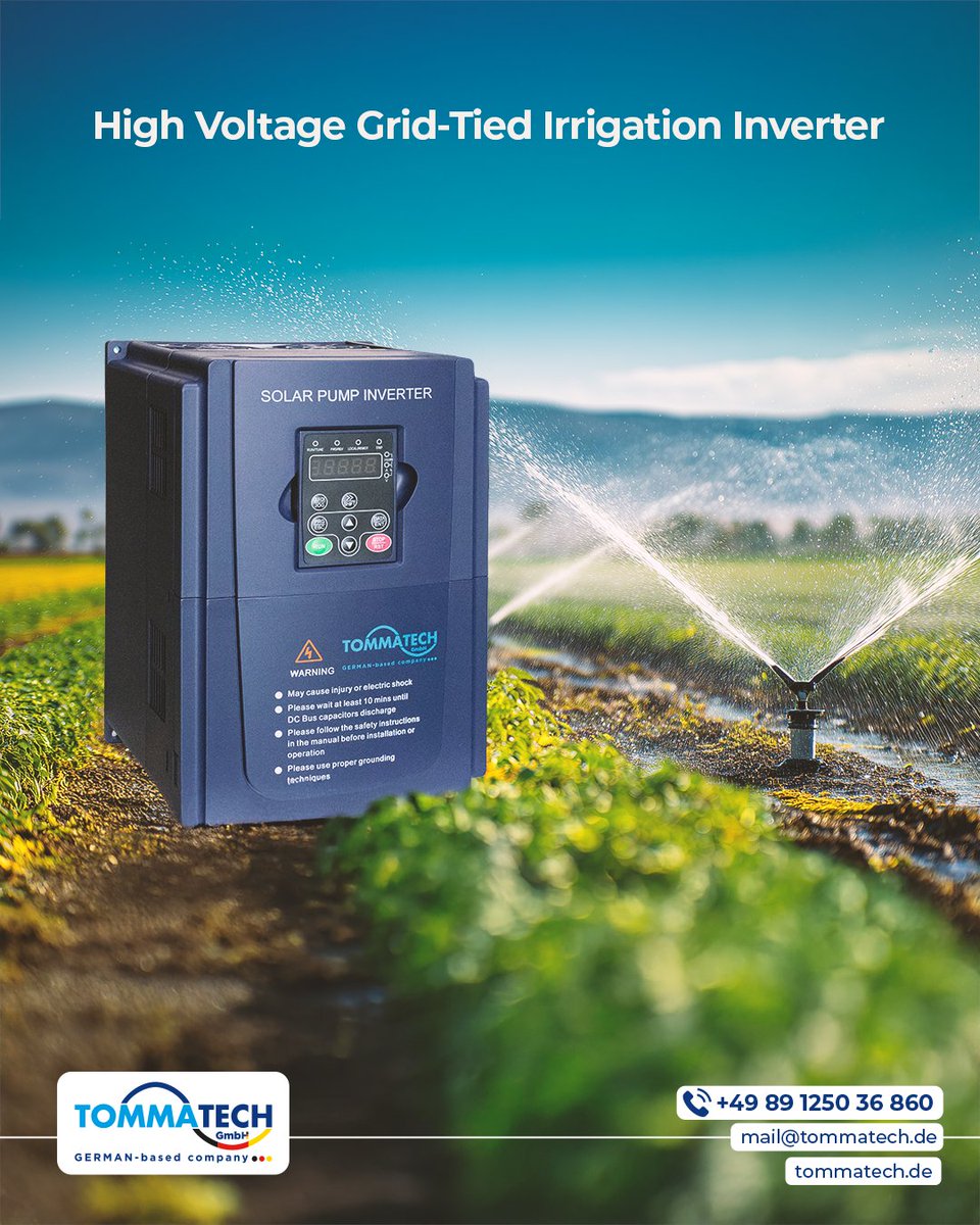 tommatech's tweet photo. High Voltage Grid - Tied Irrigation Inverter

☎️+49 89 1250 36 860
📨mail@tommatech.de

#TommaTech https://t.co/Czv0p4VedB