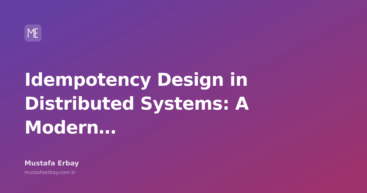 merbay86's tweet photo. "API request timeouts got you questioning what went through? I've been there, here's how I tackle idempotency in distributed systems"

#DistributedSystems #Backend #Postgresql #ApiDesign

https://t.co/1hvI19K5g5… https://t.co/SpO7pJvXKk