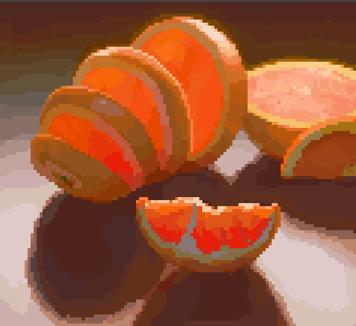 Small pixel study 🍊💀🍊💀🍊 Original painting by Adam Clague