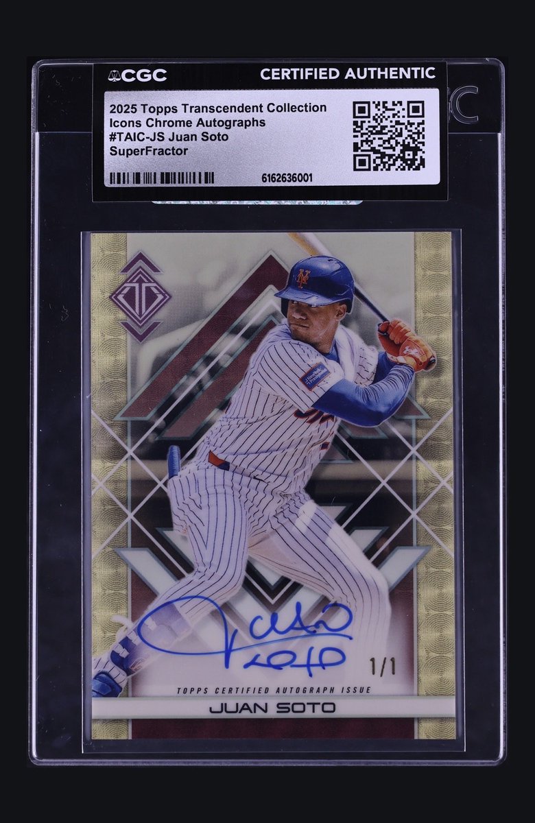 BaseballBanger's tweet photo. Some Juan Soto Superfractors for the PC...

Stars in the Night Cosmic 1/1 PSA 9
2025 Transcendent 1/1 Auto
2025 TC Black 1/1 Auto https://t.co/Mlnv8W8Zkt