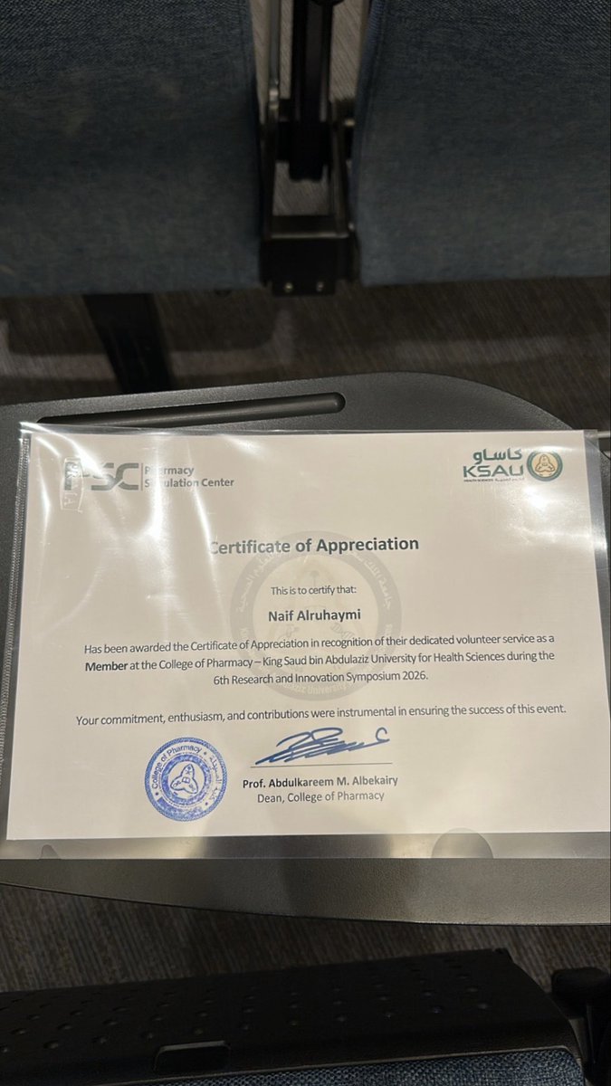 theruh10's tweet photo. An incredible experience volunteering at the 6th Research and Innovation Symposium. Sincere thanks to our Dean, Prof. Abdulkareem Albekairy, and the College of Pharmacy for the recognition and continuous support. Looking forward to more impactful events in the future.
#iKAPH https://t.co/LnNEBZuizt