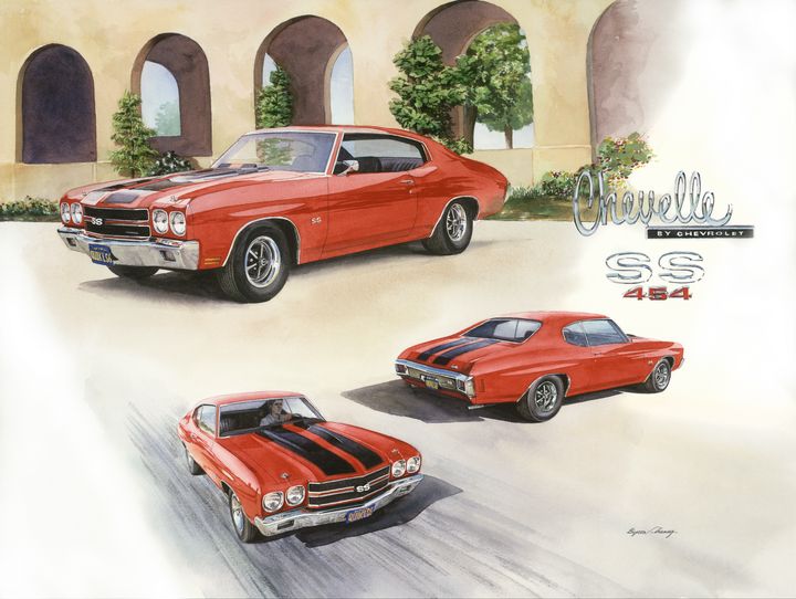 ChaneyByron's tweet photo. Art of the Day! "1970 LS6 Chevy Chevelle". Buy at: https://t.co/bEHfi6Czvj https://t.co/S5NuyXkhJc