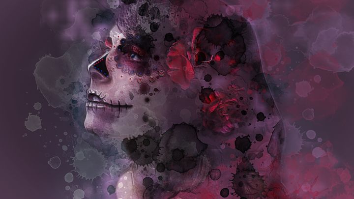 sixfootUSMC's tweet photo. Art of the Day! "day of the dead". Buy at: https://t.co/Qok6tOmQoW https://t.co/5q3hnSMP6a