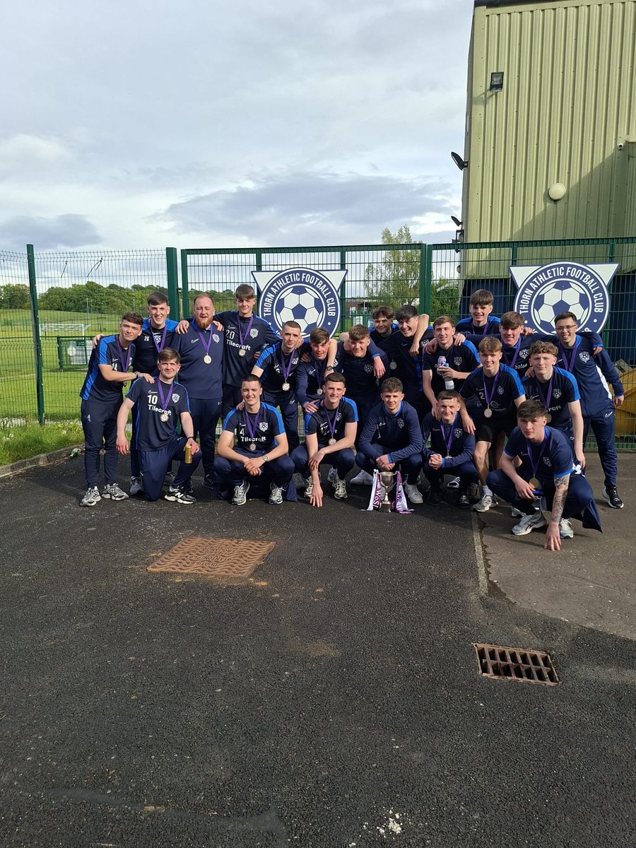 RossSmith737's tweet photo. Some Sunday that was, what a group💙 @ThornAthleticFC https://t.co/wEERukKfXn