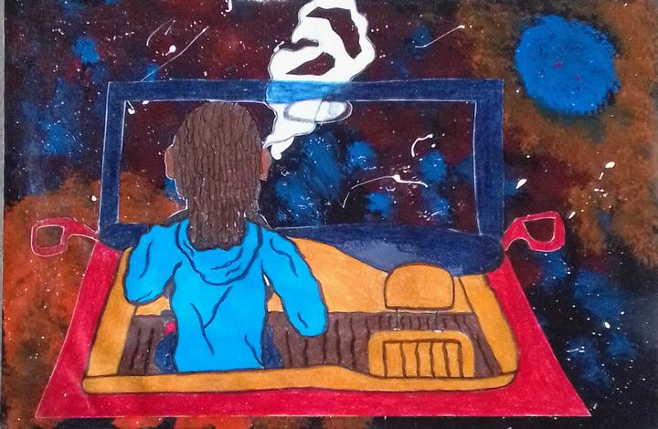 shadeeboe's tweet photo. Art of the Day! "CRUISING THRU THE UNIVERSE". Buy at: https://t.co/6b7IrBsD1q https://t.co/NetPdrGDHX