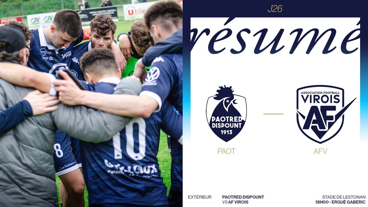 AfVirois's tweet photo. Victoire pour finir cette saison. 🔥

3 points ramenés d’Ergué-Gabéric pour conclure une belle année. Pas de montée, mais un groupe qui aura marqué les esprits 🫶

🎥 Résumé du dernier match présenté par @EntVARIN : https://t.co/lnjs4qDh7J 

À la saison prochaine 😉

#EspritClub https://t.co/HtS7kIqH0W