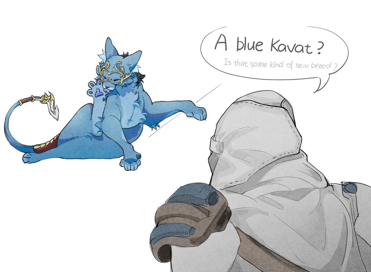 Ktorii_jn's tweet photo. A strange kavat?Where's Roathe?
#warframefanart #warframe #Roathe https://t.co/62mOcObwXR
