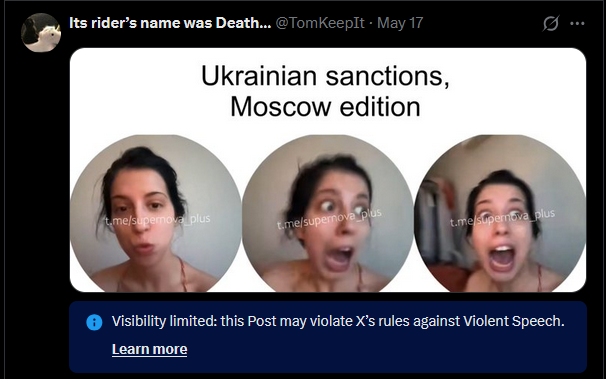 TomKeepIt's tweet photo. What do you think? Is this "violent speech" or just a fact?

#Russhithole #violent #speech #SlavaUkraïni https://t.co/wEQ279HqRj