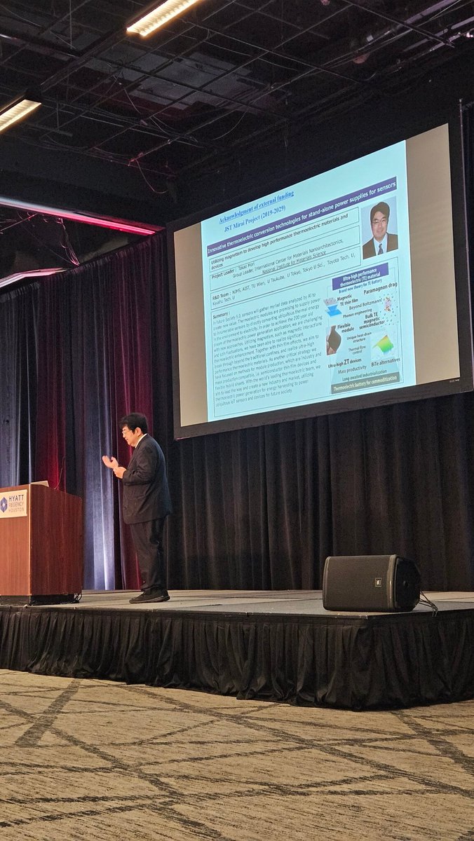 anasabutaha's tweet photo. Kicking off the International #Conference on #Thermoelectrics (ICT) 2026 in #Houston, Texas.
Prof. Takao Mori is rocking! https://t.co/0VeYyRAgQw